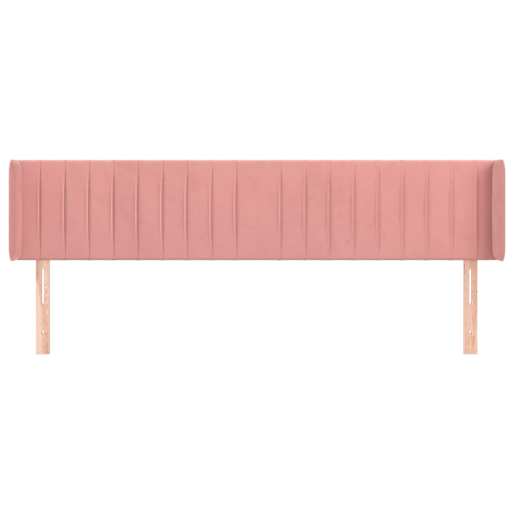 vidaXL Hoofdbord met randen 203x16x78/88 cm fluweel roze afbeelding