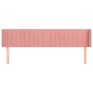 Čelo postele typu ušák růžová 203x16x78/88 cm samet - obrázek 3