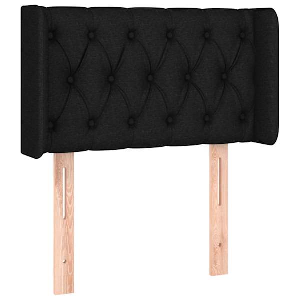 vidaXL voodipeats servadega, must, 83x16x78/88 cm, kangas