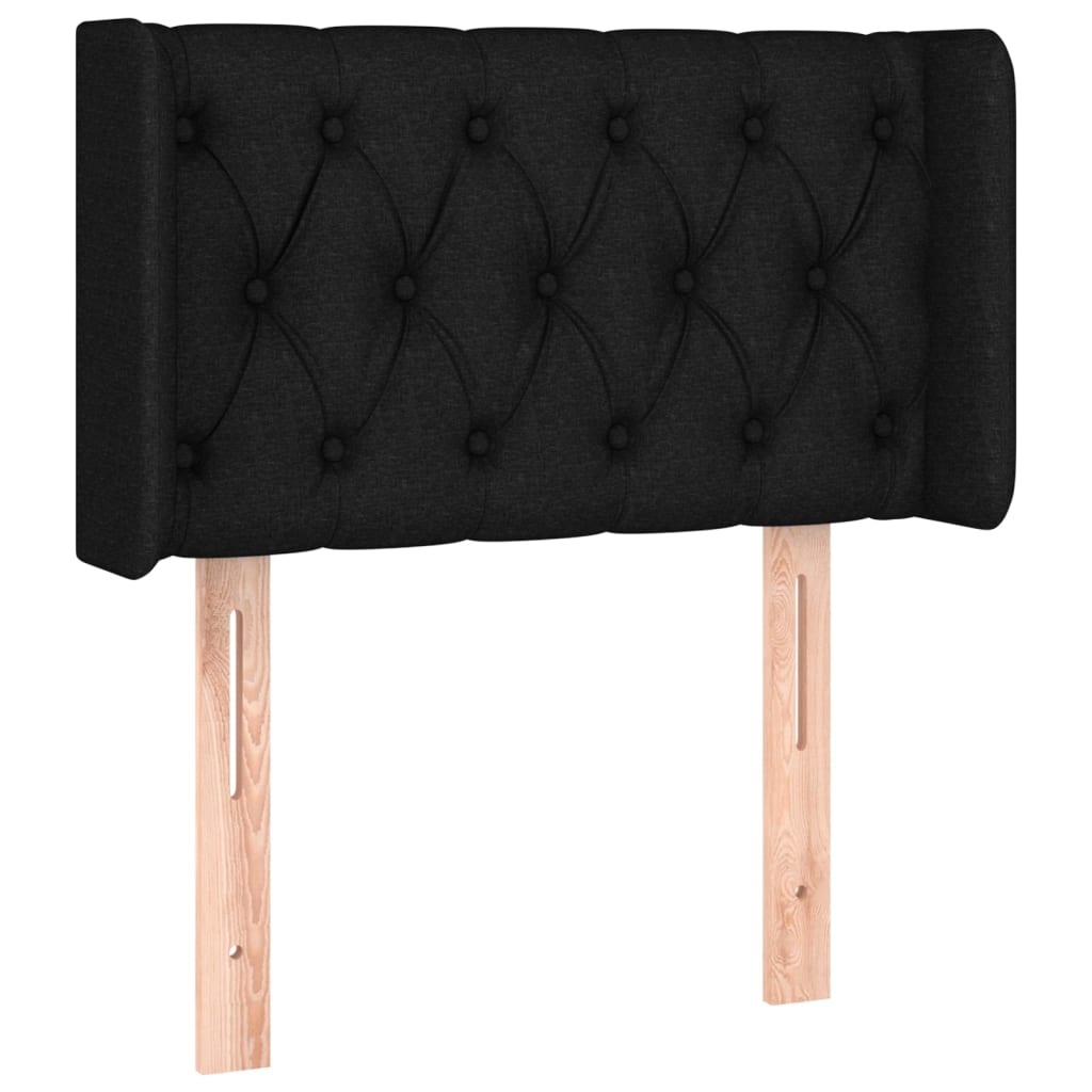 vidaXL Čelo postele typu ušák černé 83 x 16 x 78/88 cm textil