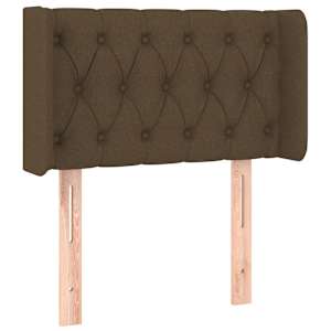 Čelo postele typu ušák tmavě hnědé 83 x 16 x 78/88 cm textil - obrázek 2
