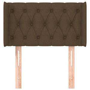 Čelo postele typu ušák tmavě hnědé 83 x 16 x 78/88 cm textil - obrázek 3