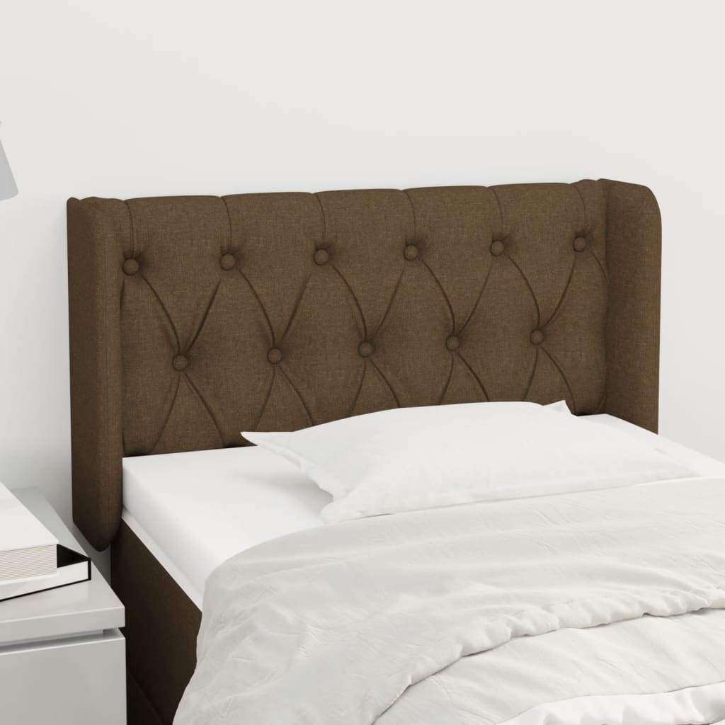 vida XL Kopfteil mit Ohren Dunkelbraun 83x 16x 78/88 cm Stoff