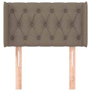 Čelo postele typu ušák taupe 83 x 16 x 78/88 cm textil - obrázek 3