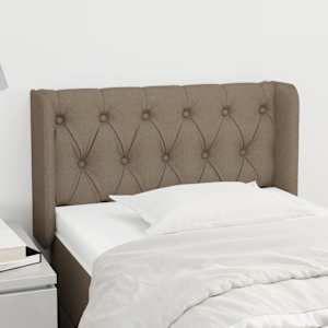 Čelo postele typu ušák taupe 83 x 16 x 78/88 cm textil - obrázek 1