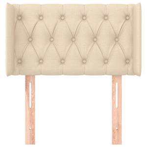 Čelo postele typu ušák krémové 83 x 16 x 78/88 cm textil - obrázek 3