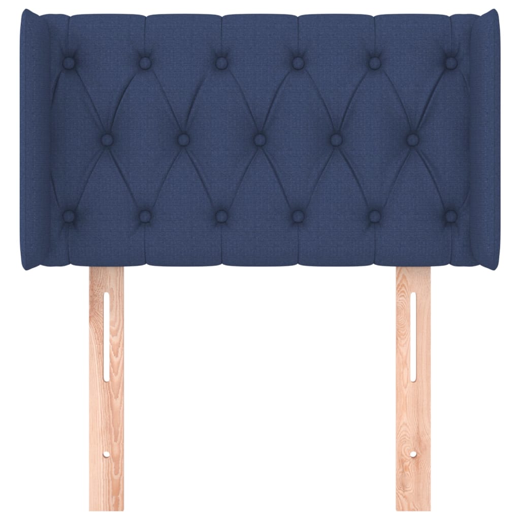 vidaXL Hoofdbord met randen 83x16x78/88 cm stof blauw afbeelding