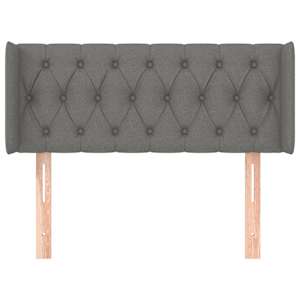 Čelo postele typu ušák tmavě šedé 93x16x78/88 cm textil - obrázek 3
