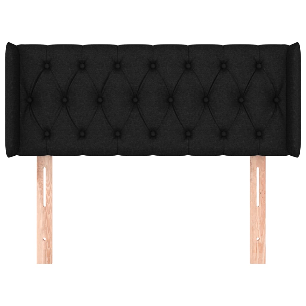 vidaXL Tête de lit avec oreilles Noir 93x16x78/88 cm Tissu