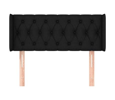 vidaXL Tête de lit avec oreilles Noir 93x16x78/88 cm Tissu