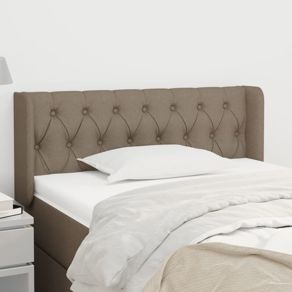 vidaXL Tăblie de pat cu aripioare gri taupe 93x16x78/88 cm textil
