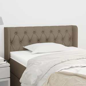 Čelo postele typu ušák taupe 93 x 16 x 78/88 cm textil - obrázek 1