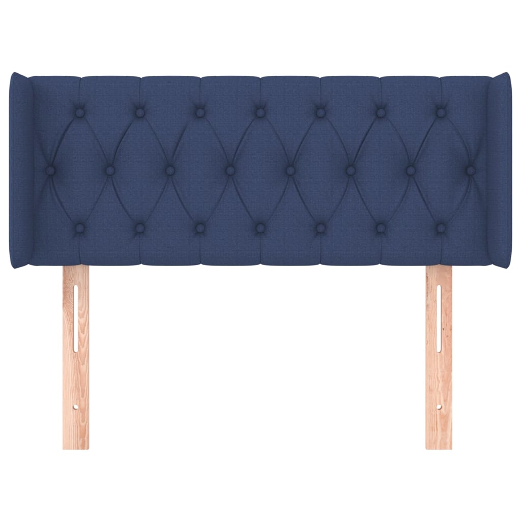 vidaXL Hoofdbord met randen 93x16x78/88 cm stof blauw