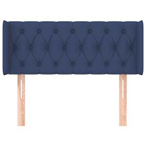 Čelo postele typu ušák modré 93 x 16 x 78/88 cm textil - obrázek 3