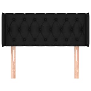 Čelo postele typu ušák černé 103 x 16 x 78/88 cm textil - obrázek 3