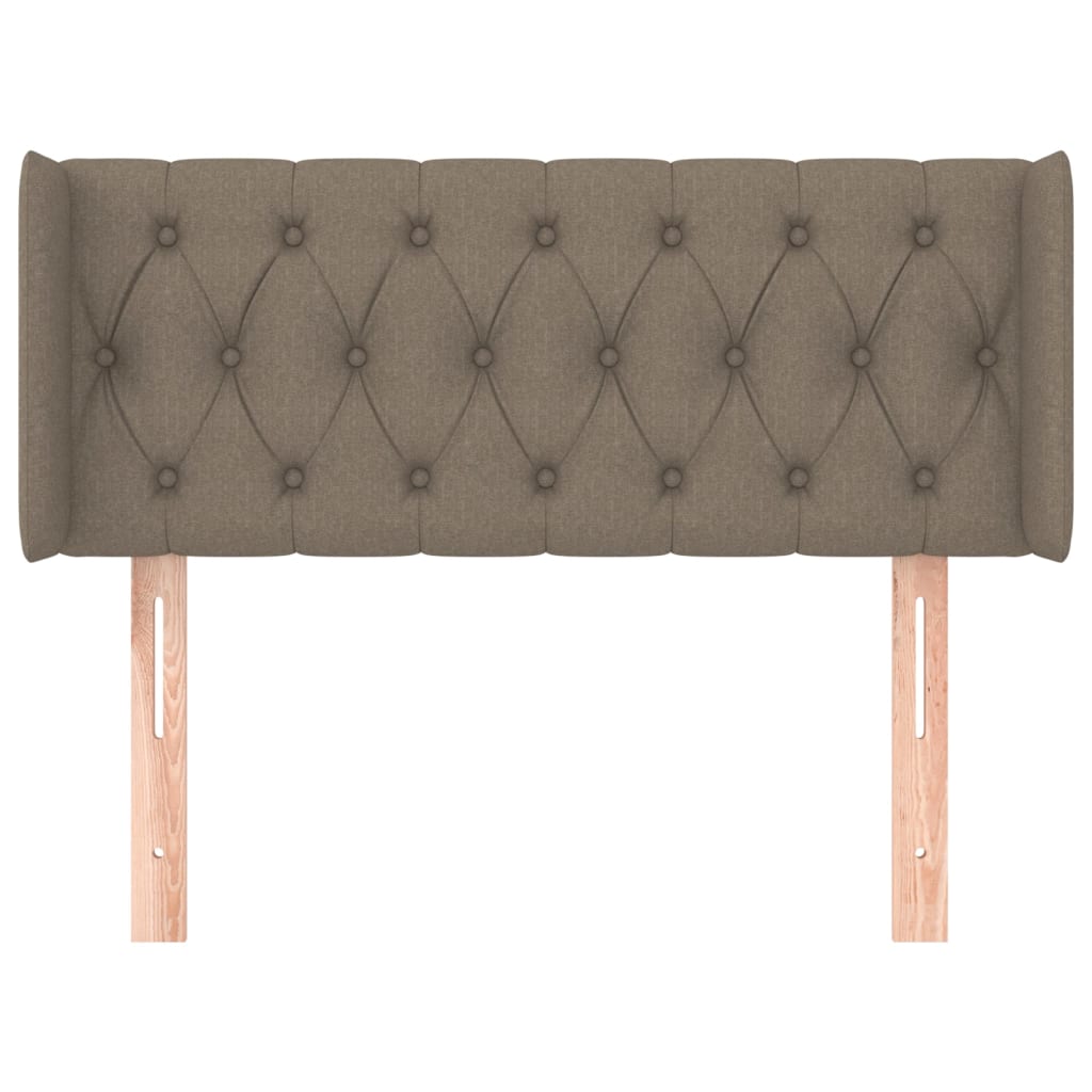 vidaXL Hoofdbord met randen 103x16x78/88 cm stof taupe afbeelding
