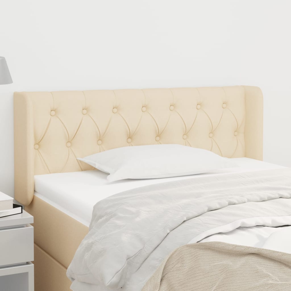 vida XL Kopfteil mit Ohren Creme 103x 16x 78/88 cm Stoff