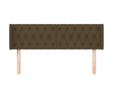 vidaXL Uzglavlje s u&scaron;ima tamnosmeđe 147x16x78/88 cm od tkanine