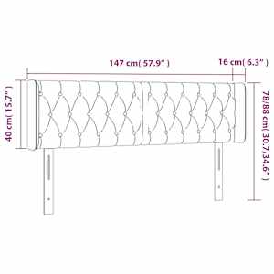 Čelo postele typu ušák krémové 147 x 16 x 78/88 cm textil - obrázek 9