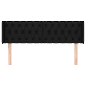 Čelo postele typu ušák černé 163 x 16 x 78/88 cm textil - obrázek 3