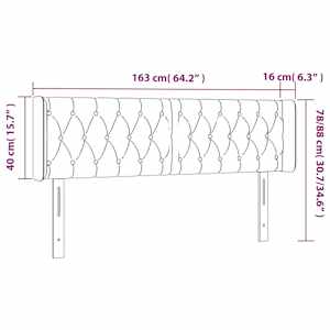 Čelo postele typu ušák černé 163 x 16 x 78/88 cm textil - obrázek 9