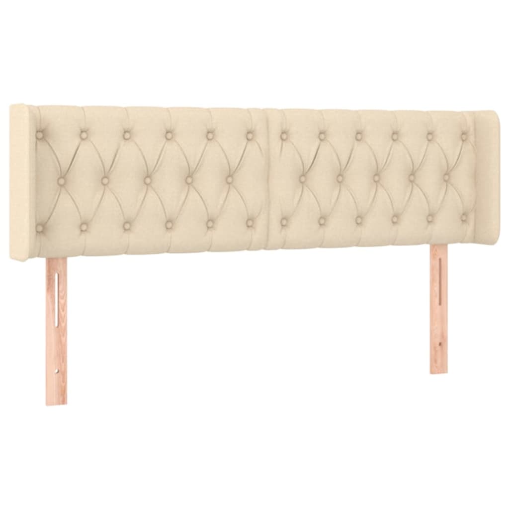 vidaXL Čelo postele typu ušák krémové 163 x 16 x 78/88 cm textil