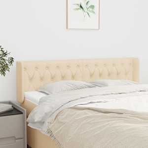 Čelo postele typu ušák krémové 163 x 16 x 78/88 cm textil - obrázek 1