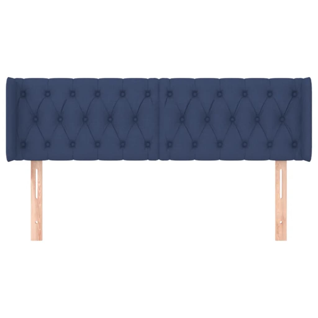 vidaXL Hoofdbord met randen 163x16x78/88 cm stof blauw