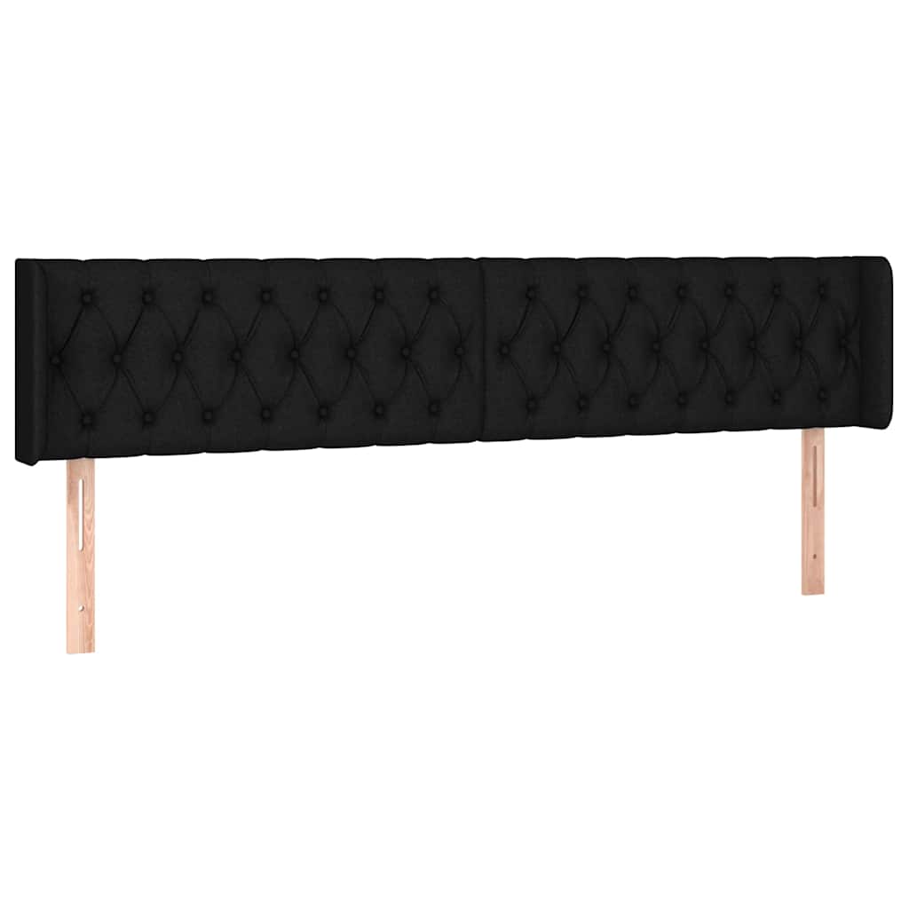 vidaXL Čelo postele typu ušák černé 183x16x78/88 cm textil