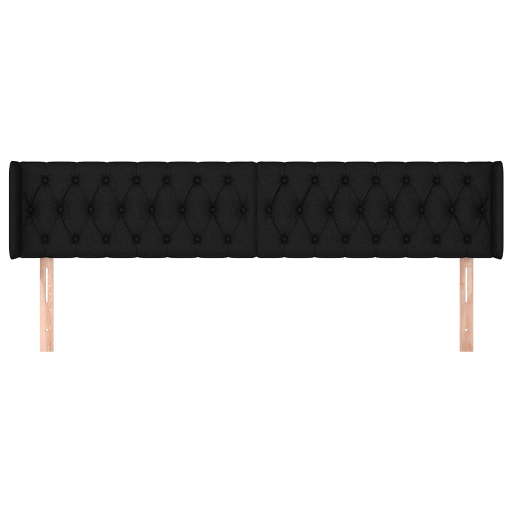 Thumbnail - vidaXL Kopfteil mit Ohren Schwarz 183x16x78/88 cm Stoff