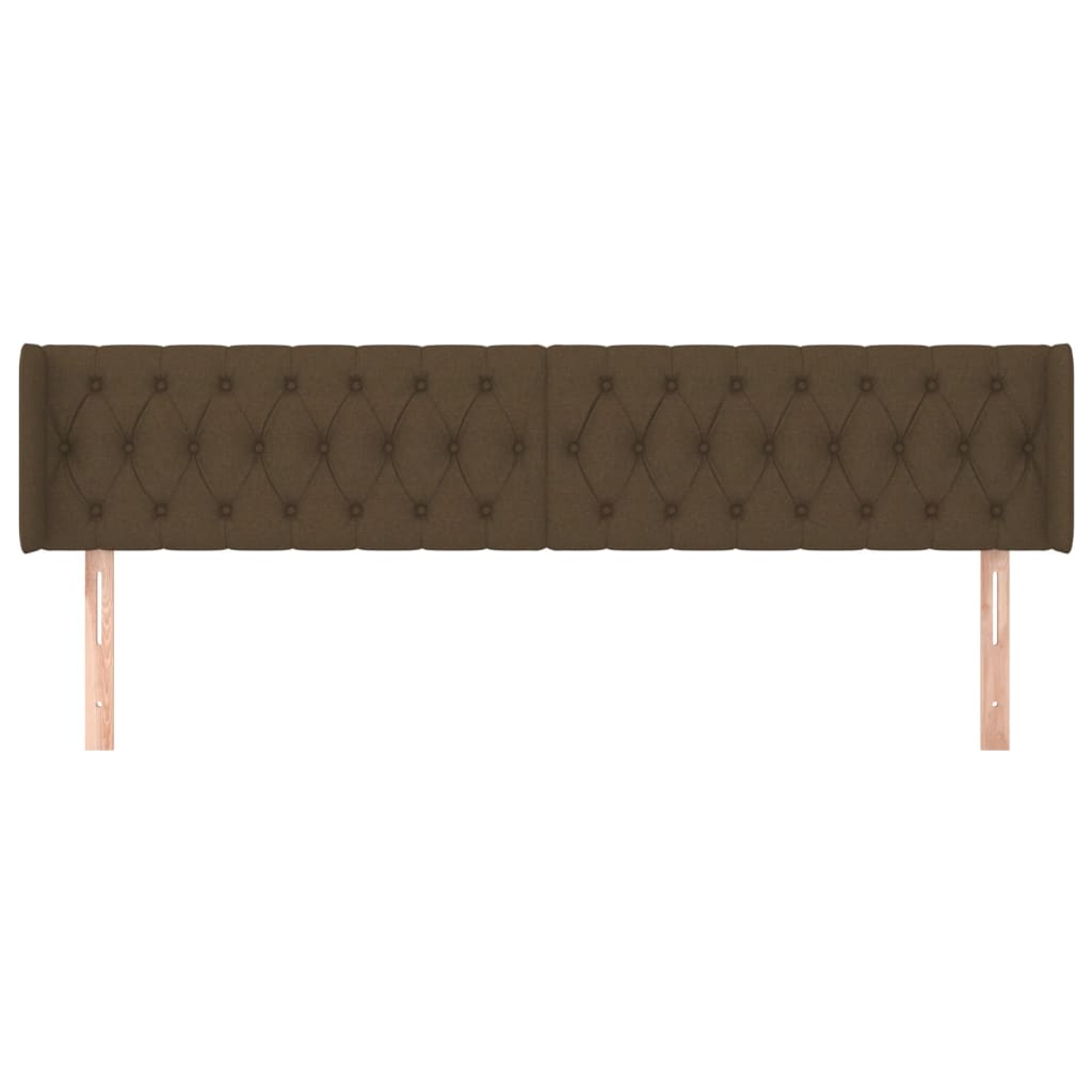 vidaXL Hoofdbord met randen 183x16x78/88 cm stof donkerbruin afbeelding