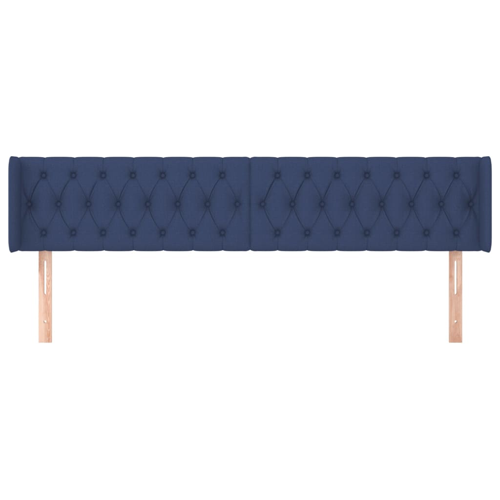 vidaXL Hoofdbord met randen 183x16x78/88 cm stof blauw