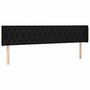 Čelo postele typu ušák černé 203 x 16 x 78/88 cm textil - obrázek 2
