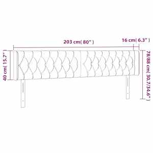 Čelo postele typu ušák černé 203 x 16 x 78/88 cm textil - obrázek 9