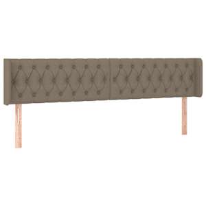 Čelo postele typu ušák taupe 203 x 16 x 78/88 cm textil - obrázek 2