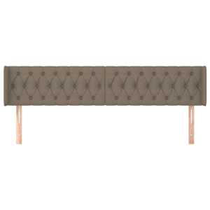 Čelo postele typu ušák taupe 203 x 16 x 78/88 cm textil - obrázek 3