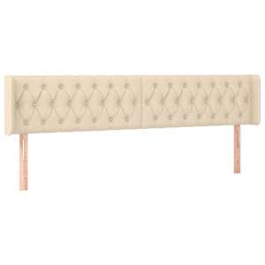 Čelo postele typu ušák krémové 203 x 16 x 78/88 cm textil - obrázek 2
