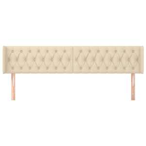 Čelo postele typu ušák krémové 203 x 16 x 78/88 cm textil - obrázek 3