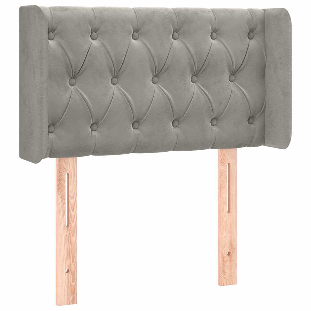 vidaXL Čelo postele typu ušák světle šedé 83x16x78/88 cm samet