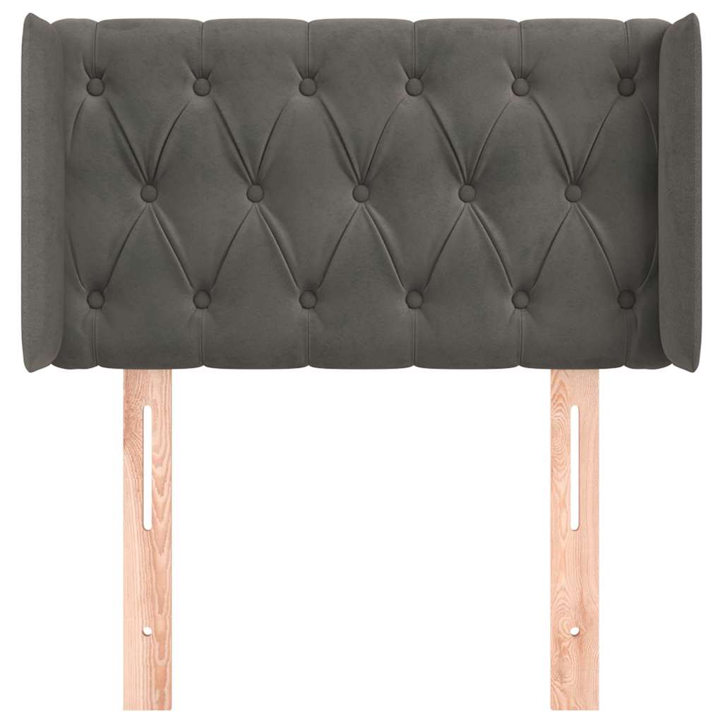 vidaXL Hoofdbord met randen 83x16x78/88 cm fluweel donkergrijs grijs, foto 2