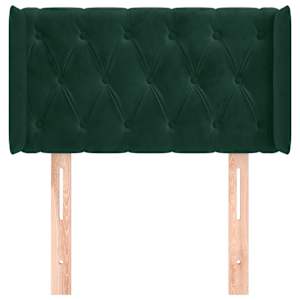 Čelo postele typu ušák tmavě zelená 83x16x78/88 cm samet - obrázek 3