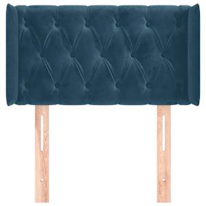 Čelo postele typu ušák tmavě modrá 83 x 16 x 78/88 cm samet - obrázek 3