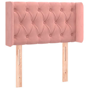 Čelo postele typu ušák růžová 83 x 16 x 78/88 cm samet - obrázek 2