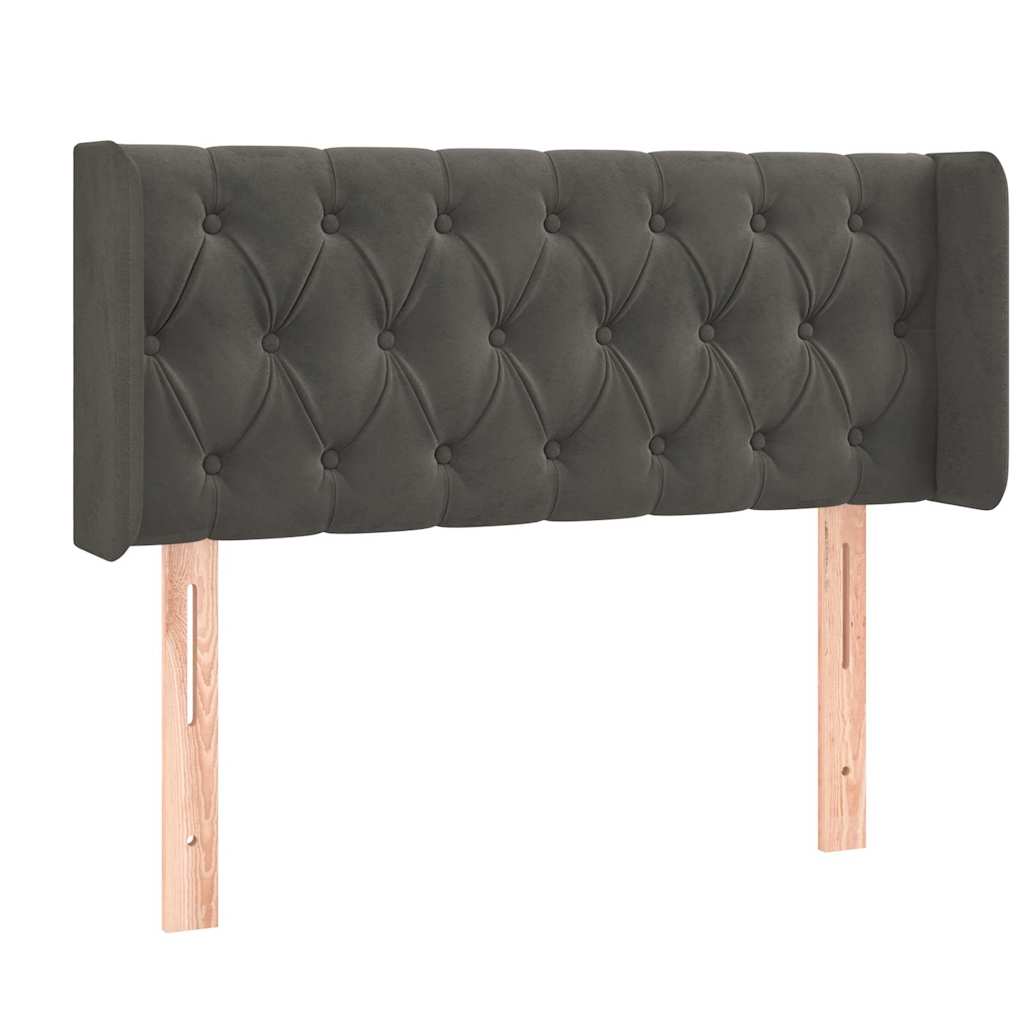 vidaXL Hoofdbord met randen 103x16x78/88 cm fluweel donkergrijs grijs, foto 3