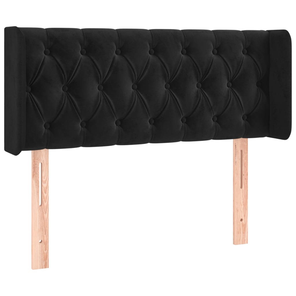 vidaXL Čelo postele typu ušák černé 103 x 16 x 78/88 cm samet