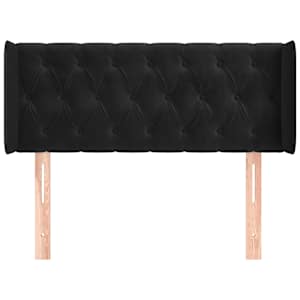Čelo postele typu ušák černé 103 x 16 x 78/88 cm samet - obrázek 3