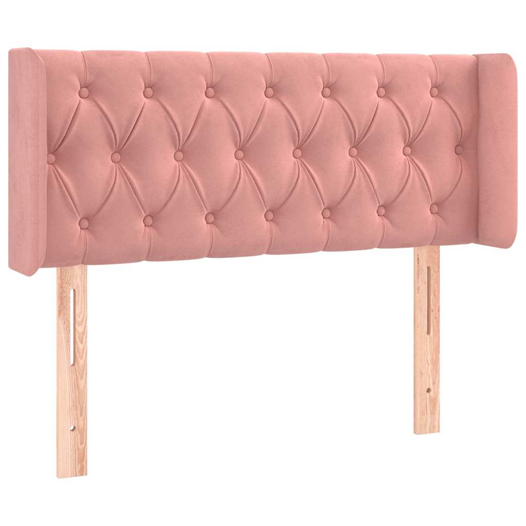 vidaXL Hoofdbord met randen 103x16x78/88 cm fluweel roze, foto 3