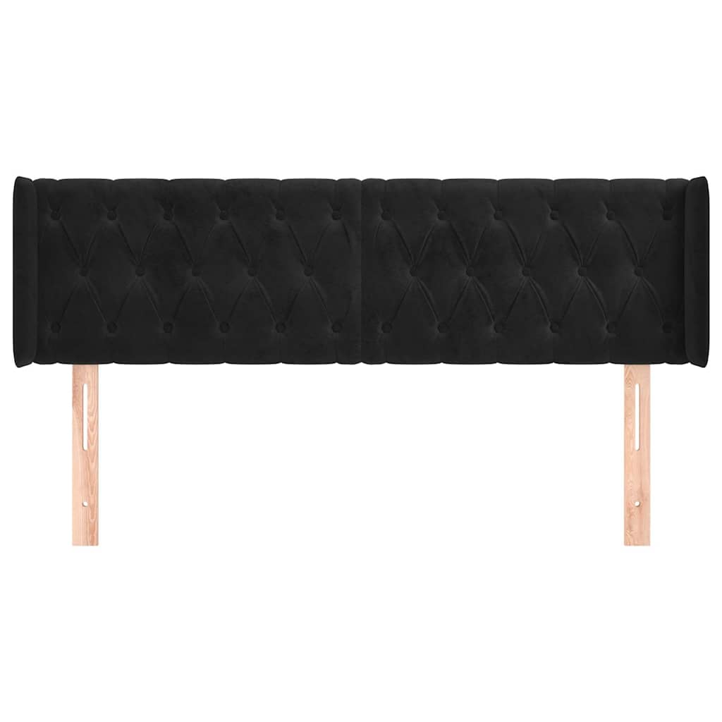 vidaXL Hoofdbord met randen 147x16x78/88 cm fluweel zwart, foto 2