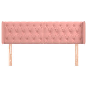 Čelo postele typu ušák růžová 147x16x78/88 cm samet - obrázek 3