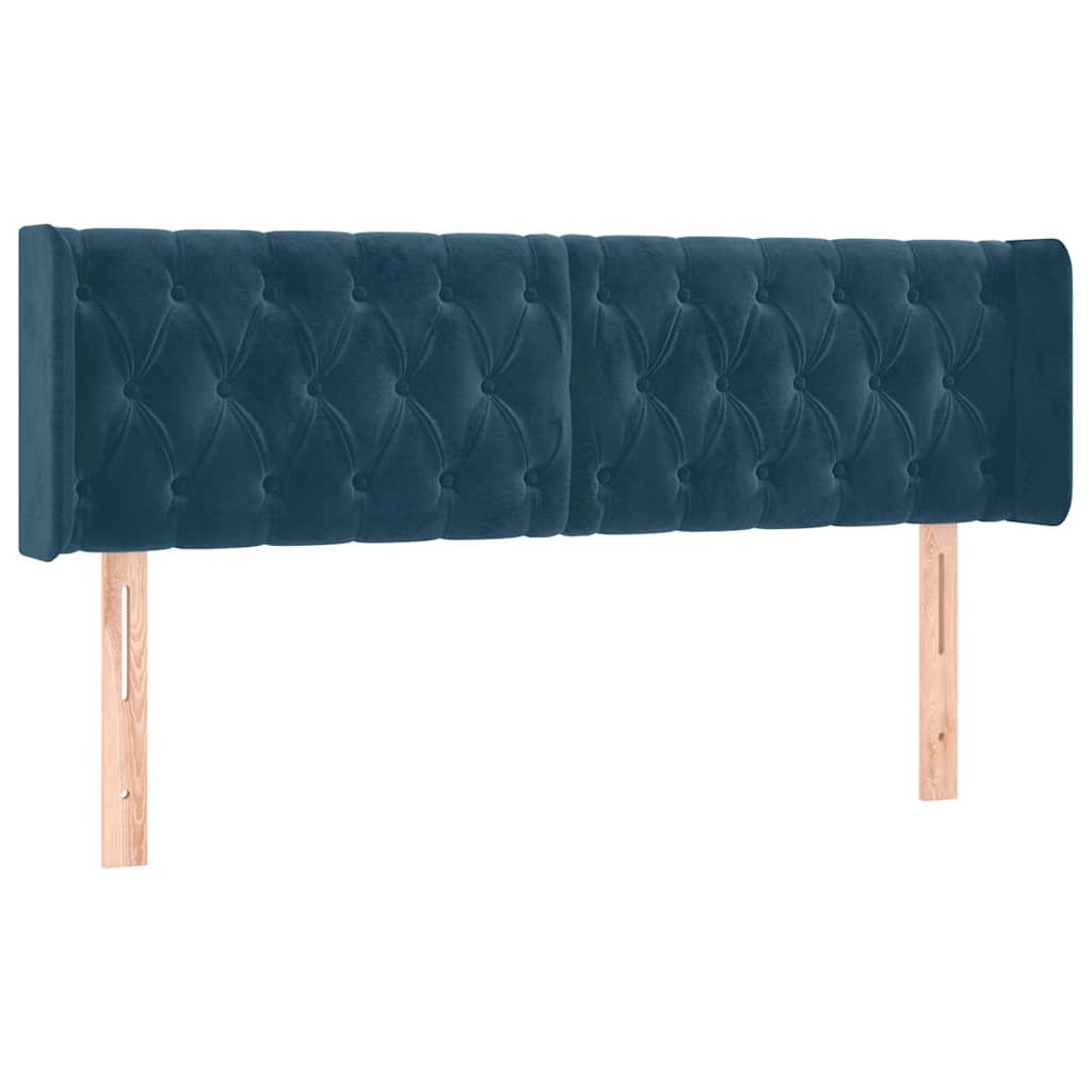 vidaXL Čelo postele typu ušák tmavě modrá 163x16x78/88 cm samet